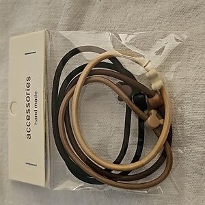 5 pack of mickey mouse hair ties neutral colors